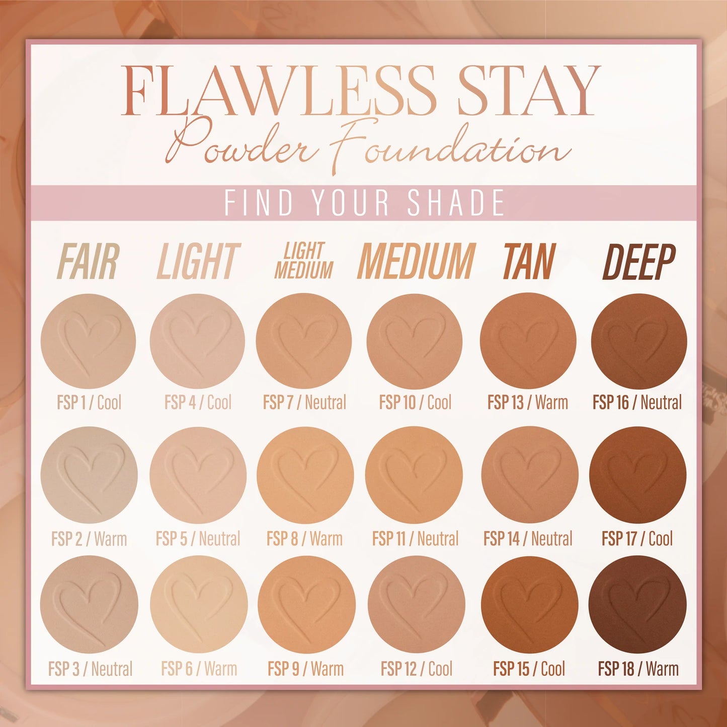 POLVO FLAWLESS STAY FSP18 - BEAUTY CREATIONS - Adrissa Beauty - Maquillaje