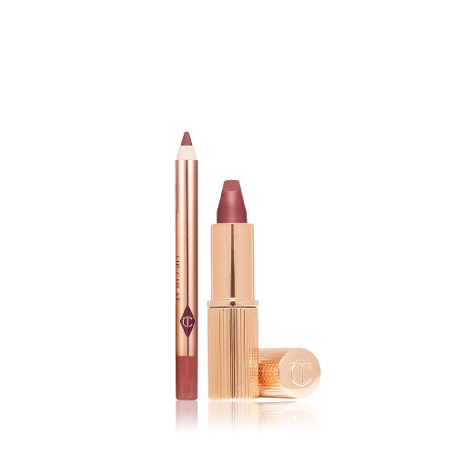 DUO MINI LAPIZ + LABIAL PILLOW TALK 2MEDIUM - CHARLOTTE TILBURY - Adrissa Beauty - Maquillaje