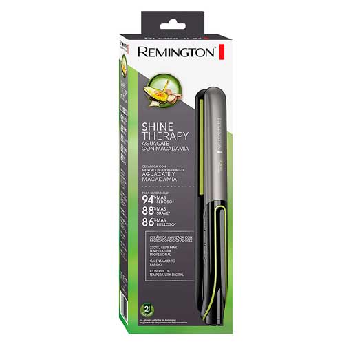 PLANCHA SHINE THERAPY AGUACATE 450F - REMINGTON - Adrissa Beauty - Cuidado capilar