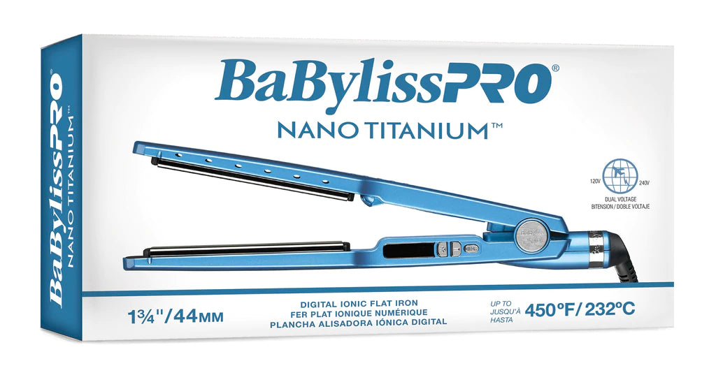 PLANCHA 1 Y 3/4 PULGADAS NANO TITANIUM - BABYLISS - Adrissa Beauty - Cuidado capilar