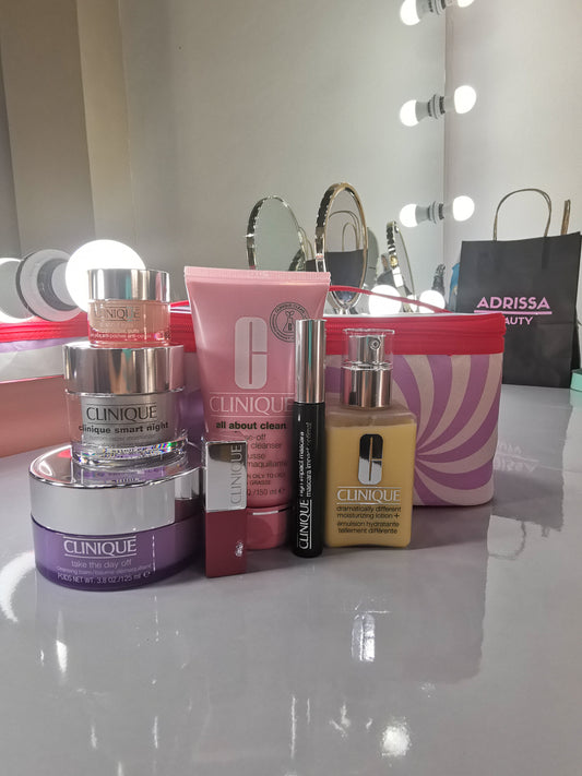 ESTUCHE CLINIQUE 7 PIEZAS FULL SIZE MORADO - CLINIQUE - Adrissa Beauty - Cuidado de la piel