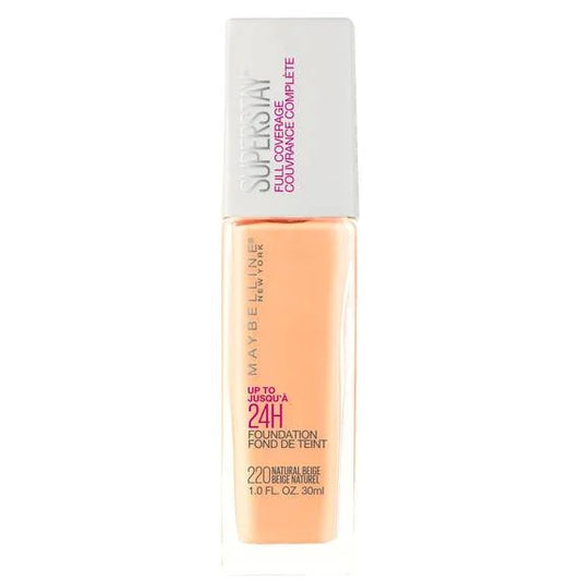 BASE SUPER STAY FULL COVERAGE 220 NATURAL BEIGE - MAYBELLINE - Adrissa Beauty - Maquillaje