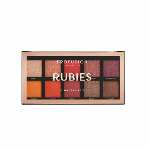 PALETA SOMBRAS RUBIES 10S - PROFUSION - Adrissa Beauty - 