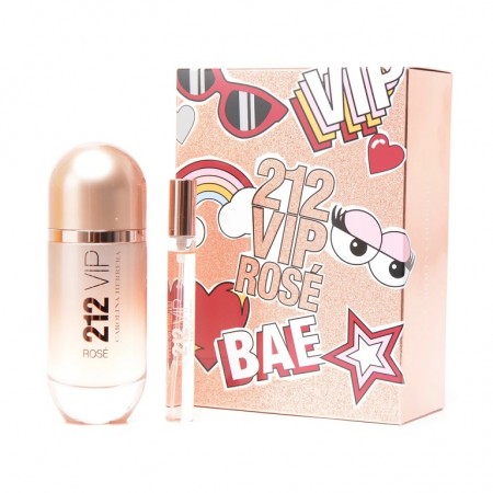 SET 212 VIP ROSE 80ML MAS MINI D - CAROLINA HERRERA - Adrissa Beauty - Perfumes y colonias