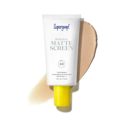 PROTECTOR SOLAR MINERAL MATTE SCREEN 40SPF 45ML - SUPERGOOP - Adrissa Beauty - Cuidado de la piel